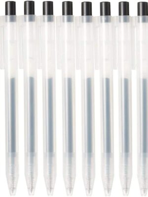 Smooth Gel Ink Ballpoint Pen Knock Type 10-Pieces Set, 0.5 mm Nib Size, Black