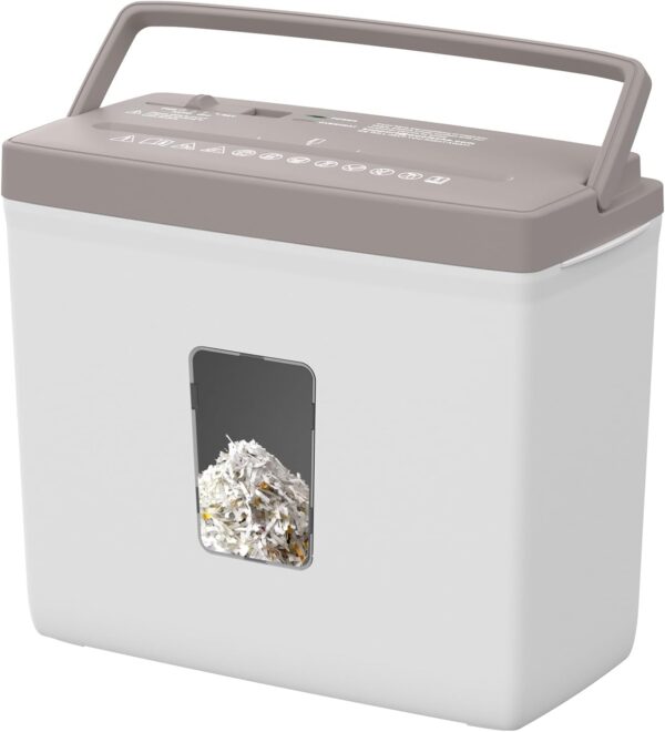 5-Sheet Cross-Cut Shredder for Home Offices, P-4 Performance Rating, 2.38-Gallon Bin, Jam-Resistant Design with Heat