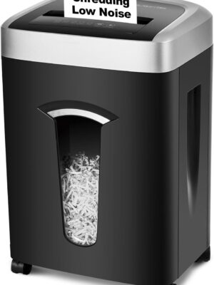 120-minute shredder - 15-sheet capacity, 30-liter (7.9-gallon) shredder bin, noise level 58. Quiet operation, P4-level cross-cutting heavy-duty shredder, suitable for home and office.