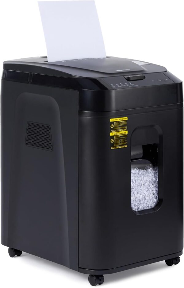 Basic 150-Sheet Automatic Feed Micro-Cut Shredder, P-4 Performance Rating, 8.5-Gallon Bin, 60-Minute Continuous Run, Black, Multi-Media Shredding