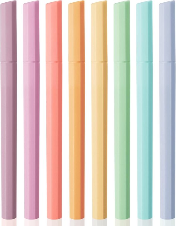 Aesthetic No Bleed Highlighters – 8 Pack, Chisel Tip, Assorted Colors