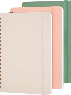 3 PCS Small Spiral Notebook 5x7, Notebooks for Note Taking, Morandi Spiral Journal Notebook, Work Notebook Small Notebooks 5x7 with Strap, Cute Notebooks for Women 70 Sheets/Note Books