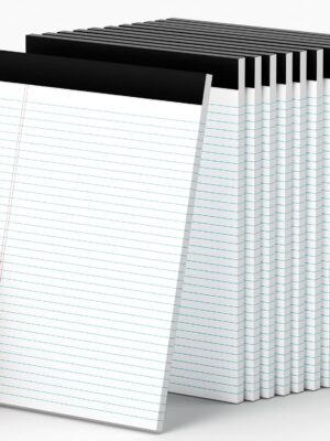 12 Pack of Legal Pads 8.5 x 11.75 College Ruled Notebook White Paper Note Pad Narrow Ruled 30 Sheets Notepads Perforated Writing Pad Clear Print 8x11 Legal Pads Pads of Paper