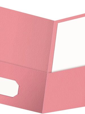 Twin-Pocket Folders, Textured Paper,  Size, Pink, Holds 100 Sheets, Box of 25 (57568EE)