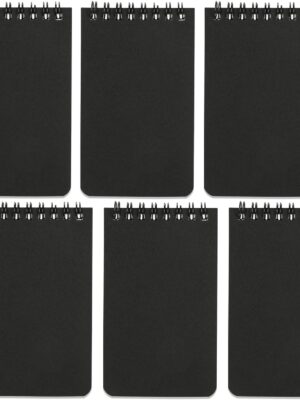 Pocket Notebook Small Notepad Pocket Notepad Small Spiral Notebooks 3X5Inches (6-black)