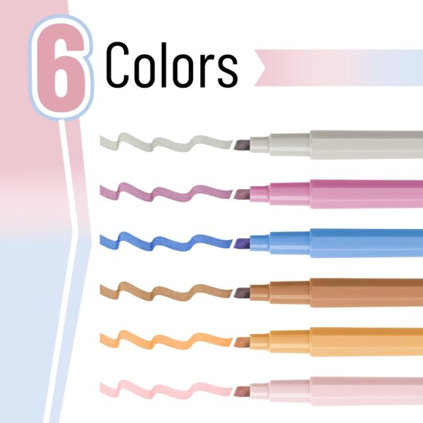 Aesthetic Highlighters, 6 Pack, Chisel Tip, Retro Tones, Cute Highlighters Assorted Colors
