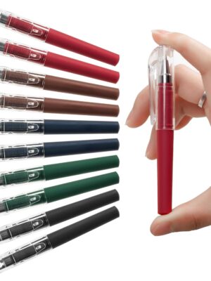 10 PCS Mini Gel Pens Bulk, 4.16 Inch Pocket Pen with 0.5mm Bullet Point, Assorted Colors, Black Ink Small Pens, Smooth Writing, Quick Dry, Cute Pens for Small Notebook, Office School Supplies